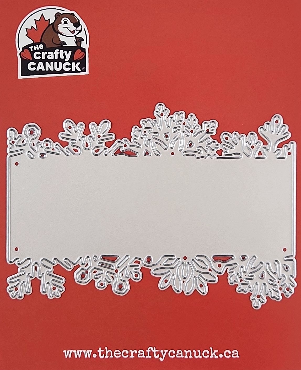 The Crafty Canuck Dies Label with Snowflake Border