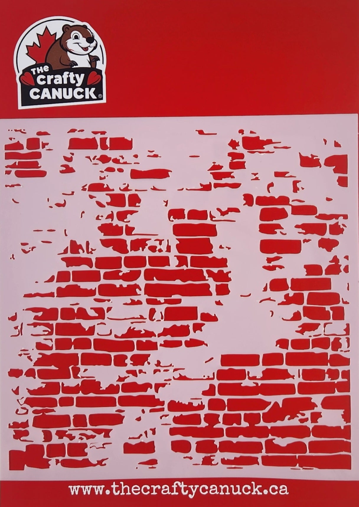 The Crafty Canuck Stencil 6x6 Faded Bricks