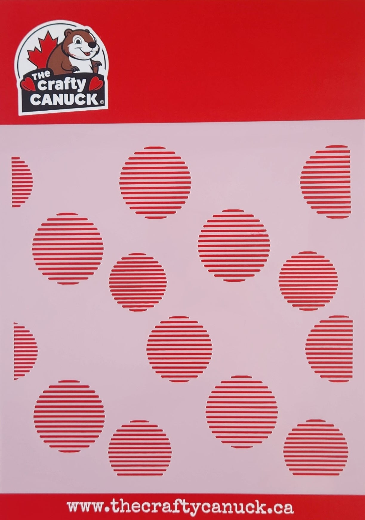 The Crafty Canuck Stencil 6x6 Circles with Line Pattern