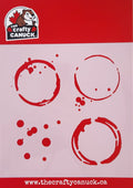 The Crafty Canuck Stencil 6x6 Coffee Stains with Drops