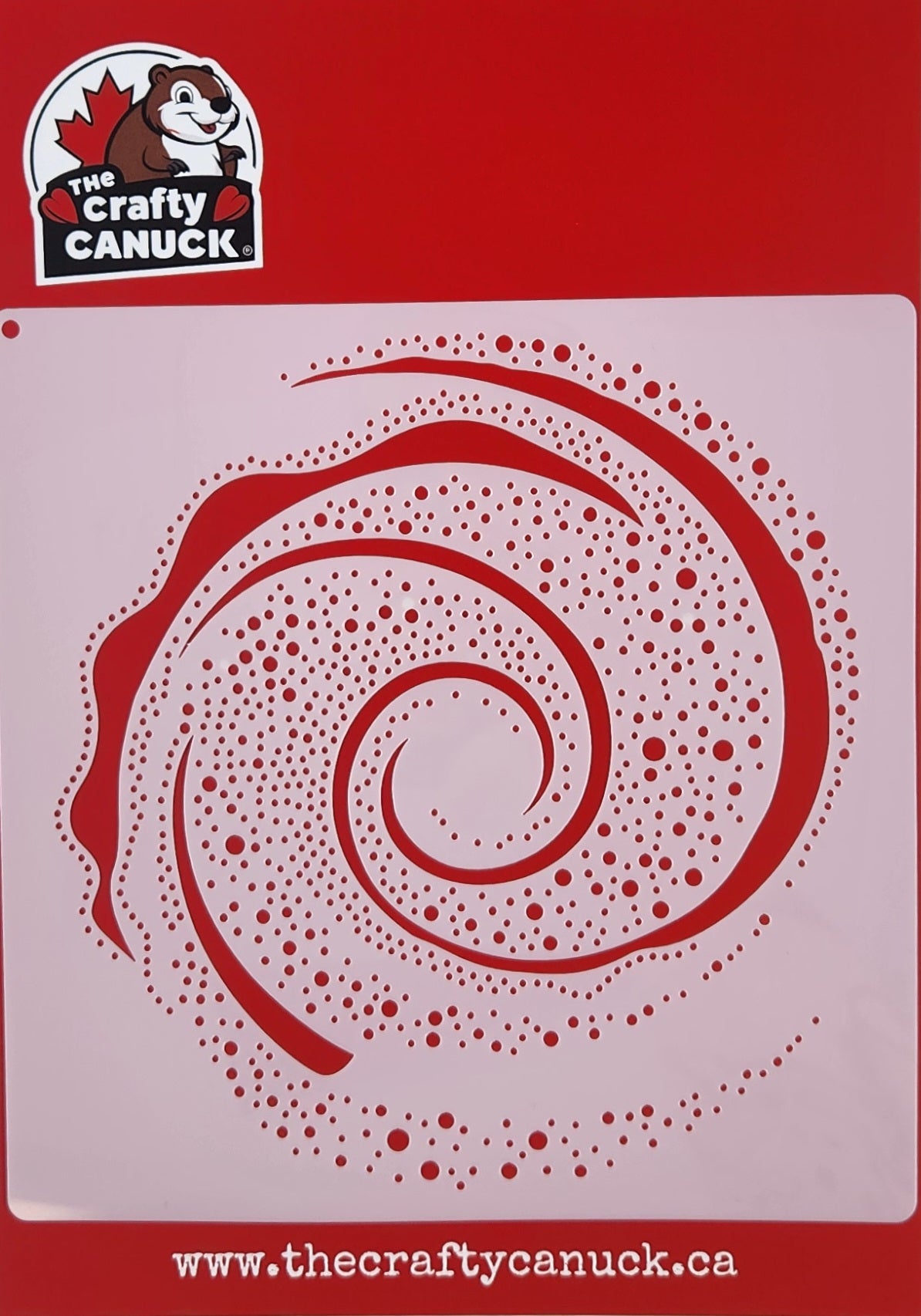 The Crafty Canuck Stencil 6x6 Swirl with Dots and Lines