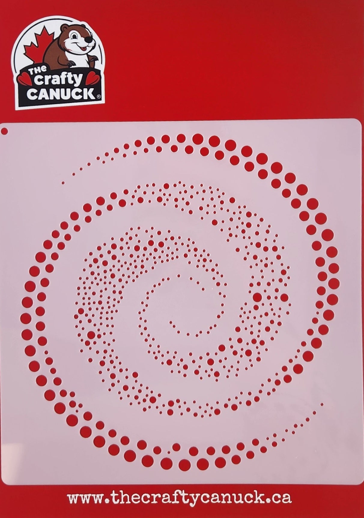 The Crafty Canuck Stencil 6x6 Swirl with Dots