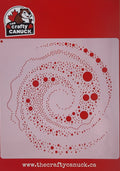 The Crafty Canuck Stencil 6x6 Swirl with Large Dots