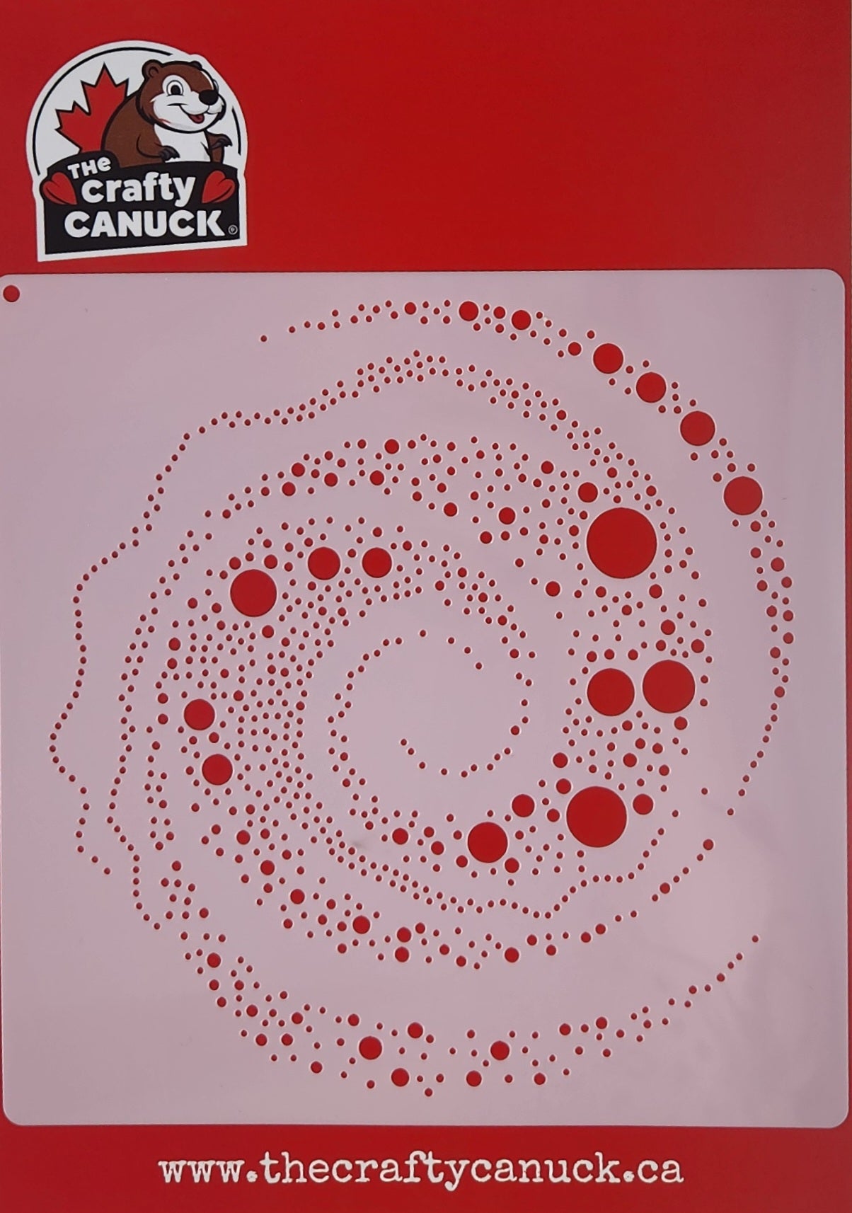 The Crafty Canuck Stencil 6x6 Swirl with Large Dots
