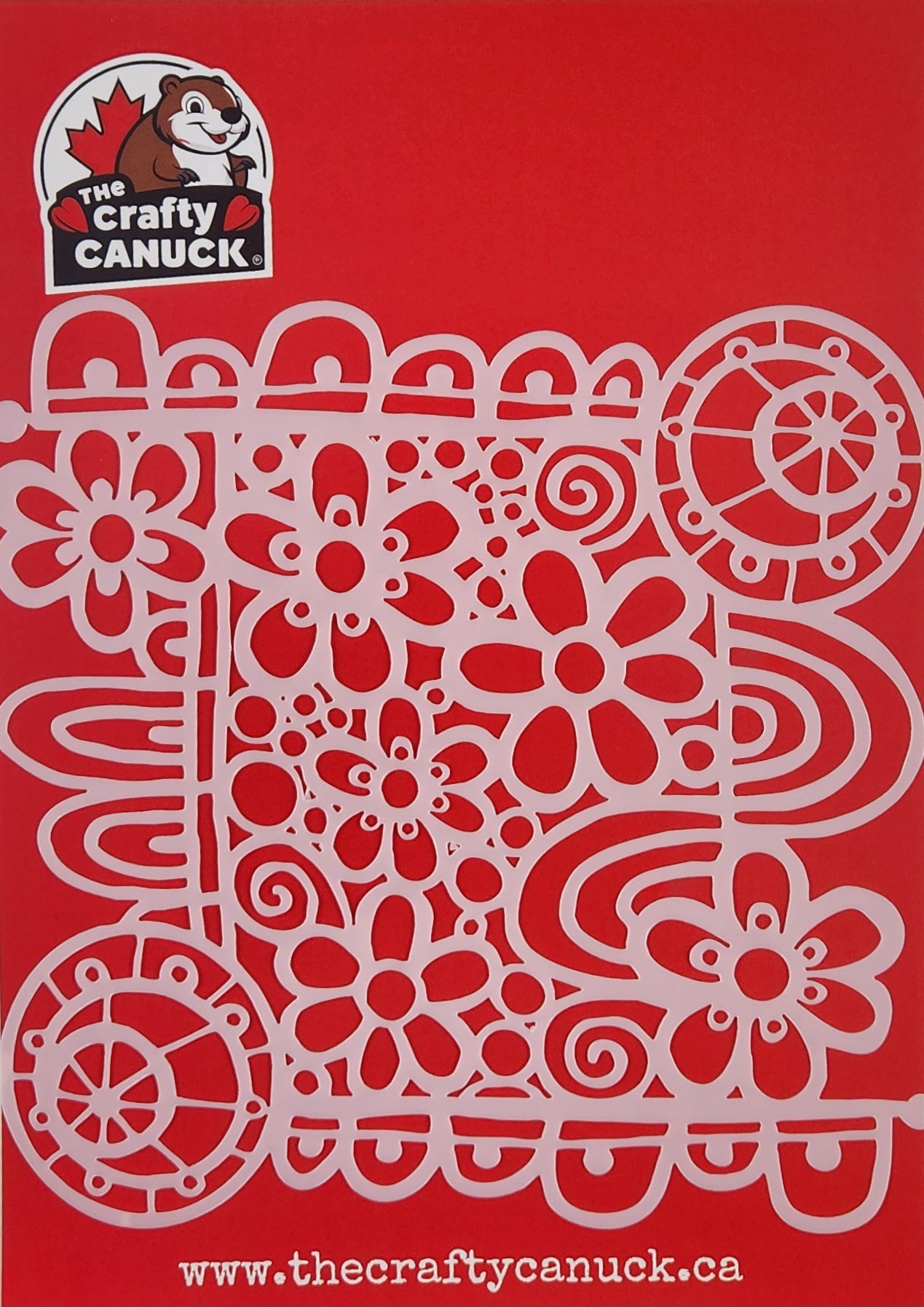 The Crafty Canuck Stencil 6x6 Groovy Flowers