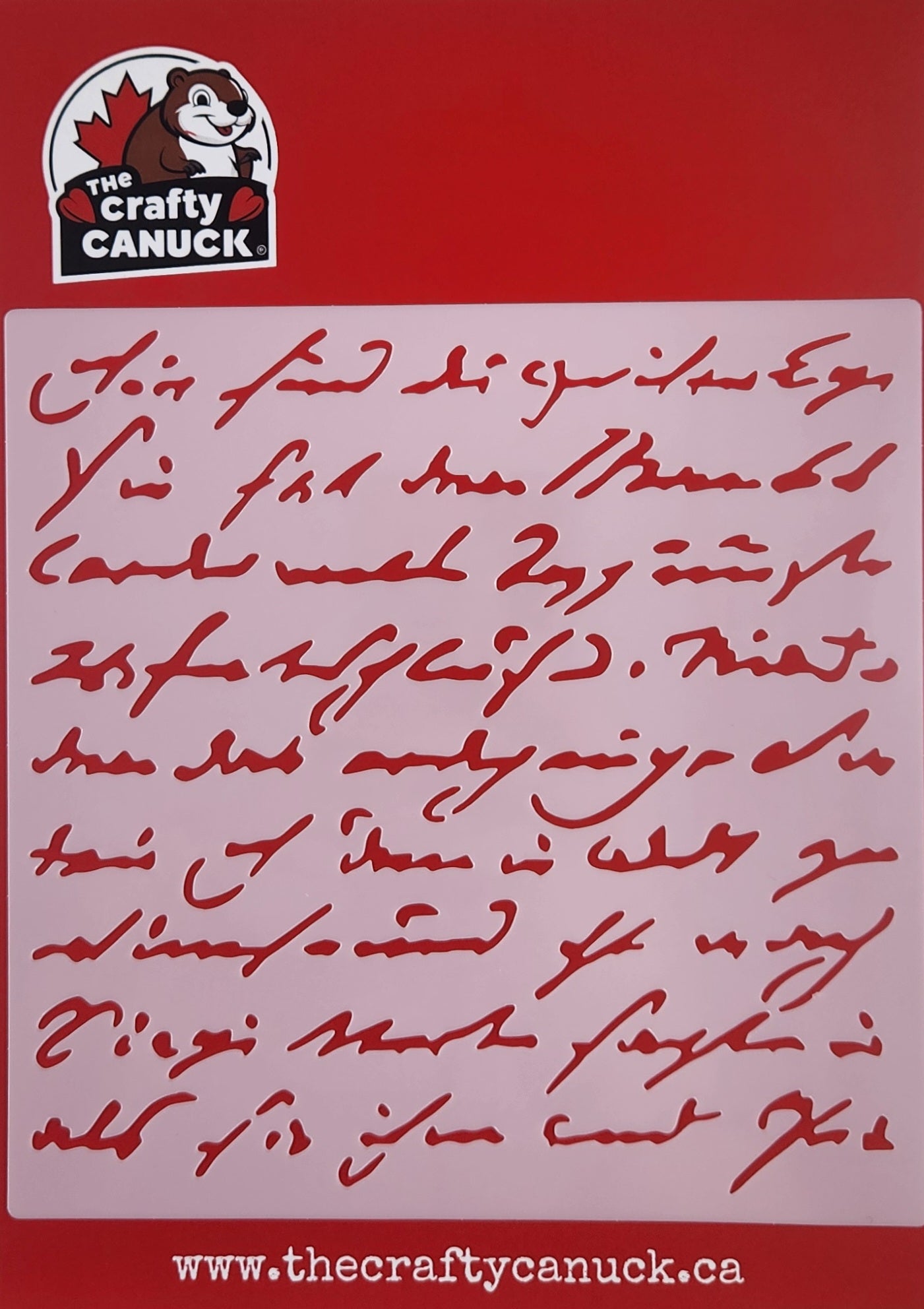 The Crafty Canuck Stencil 6x6 Long Script #2