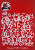 The Crafty Canuck Stencil 6x6 Scribbled Script