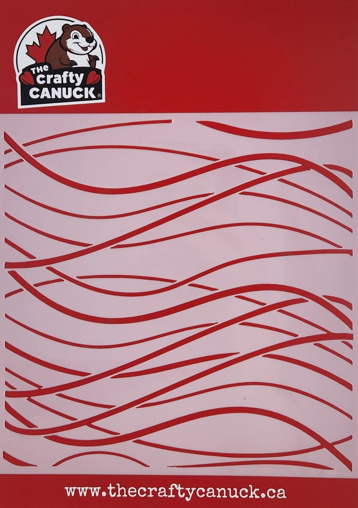 The Crafty Canuck Stencil 6x6 Wavy Lines